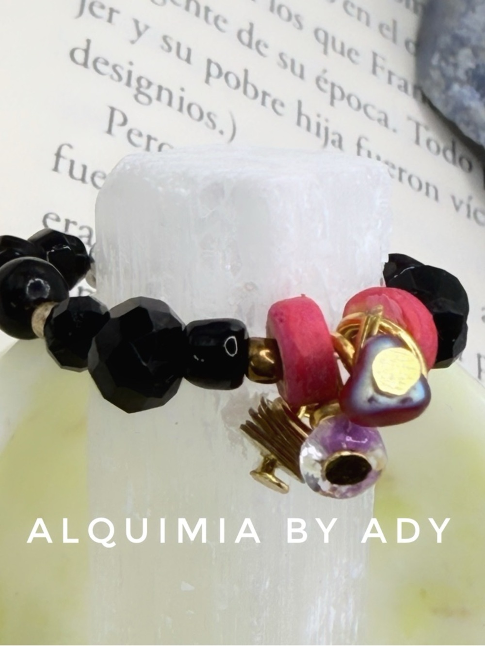 ONYX BOHO beaded ring